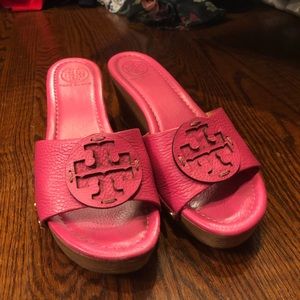 Pink Tory Burch Sandal Wedges Size 10